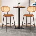 thumbnail image 5 of ExOffice Counter Height Bar Stools,24" Rattan Backrest Dining Chair,for Kitchen/Home Bar/Restaurant,Set of 2,Brown, 5 of 6