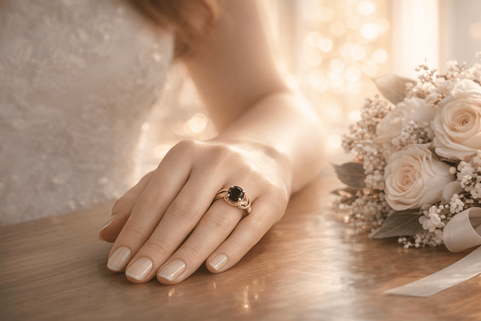 MauliJewels 1.00 Carat Natural Black Diamond Engagement Ring for Women | Round Black Diamond Solitaire | 14K White Gold, Rose Gold, Yellow Gold | Statement Bridal Ring