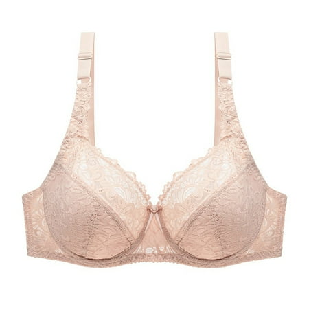 Wdfiry Women s Sexy Lace Balconette Push Up Bra Plus Size Sheer Unpadded Underwire Unlined See Through Bra