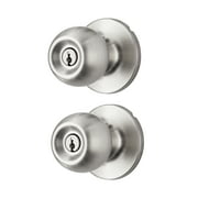 Hyper Tough Two Keyed Entry Ball Locking Doorknobs Stainless Steel Finish Twin Pack