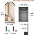 thumbnail image 2 of Arched Medicine Cabinet with Mirror, Black Medicine Cabinet Wall Mounted, Bathroom Vanity Mirror with Storage, Mirrored Cabinet with Adjustable Shelves, Charging Station, 2 Power Outlets, 16X32 Inch, 2 of 9