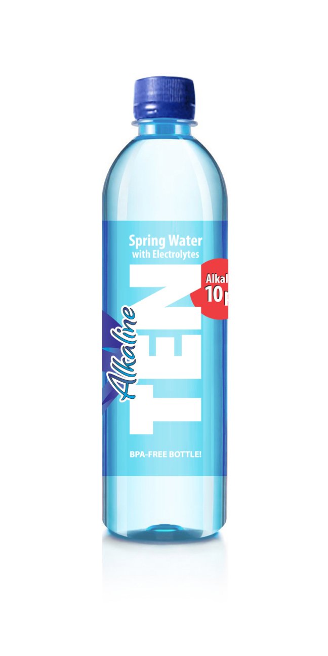 TEN Alkaline Spring Water, 16.9 fl oz, 24 Pack Plastic Bottles