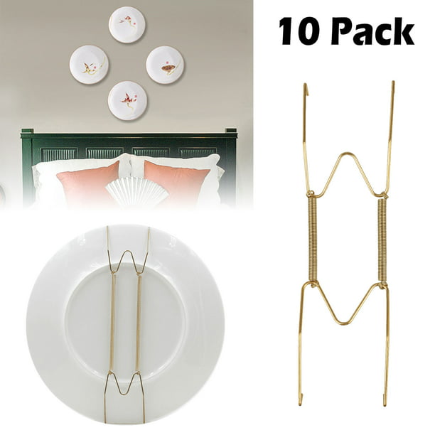 8 10 12inch Pack Practical Wall Plate Hangers Golden With Stainless Steel Decorative Dish Hanging Holder Com - Plate Holder For Wall Hanging