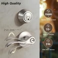 Front Entry Door Handles With Single Cylinder Deadbolt, Keyed Alike Door Locks, Brushed Nickel