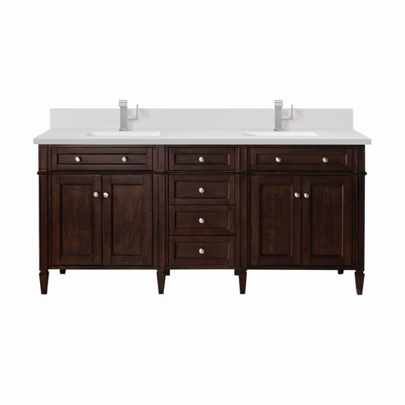 James Martin Vanities 650-V72-1Wz Brittany 72" Double Basin Poplar Wood Vanity Set - Wood