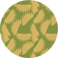 thumbnail image 1 of Ahgly Company Machine Washable Indoor Round Transitional Golden Brown Yellow Area Rugs, 7' Round, 1 of 7