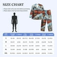 thumbnail image 4 of Xecao Red Train Hot Air Balloon Print Pajamas Set Mens Pajamas Long Sleeve Loungewear Two-Piece Sleepwear Button-Down Pjs Set,2PJS-X-Large, 4 of 7