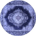 thumbnail image 1 of Ahgly Company Indoor Round Medallion Blue Traditional Area Rugs, 6' Round, 1 of 4