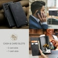 thumbnail image 6 of SaniMore Case for Samsung Galaxy S22 Ultra 6.8" 2022, Premium PU Leather Magnetic Cover Card Slots Cash Pocket Flip Kickstand Shockproof TPU Shell Full Protective Business Retro Case, Black, 6 of 10