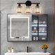 thumbnail image 4 of MFXH L&aacute;mpara de Tocador de 3 Luces con Bombillas de Burbujas de Cristal, L&aacute;mpara de Pared de Ba&ntilde;o para Arriba del Espejo, 4 of 7