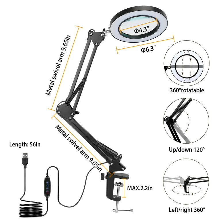 NAKOOS Helping Hands Workstation with 5x and 10x Lighted Magnifier