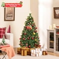 thumbnail image 2 of Costway 5 FT Christmas Tree Artificial Xmas Tree with 8 Lighting Modes 49 Warm LED Lights, 2 of 10