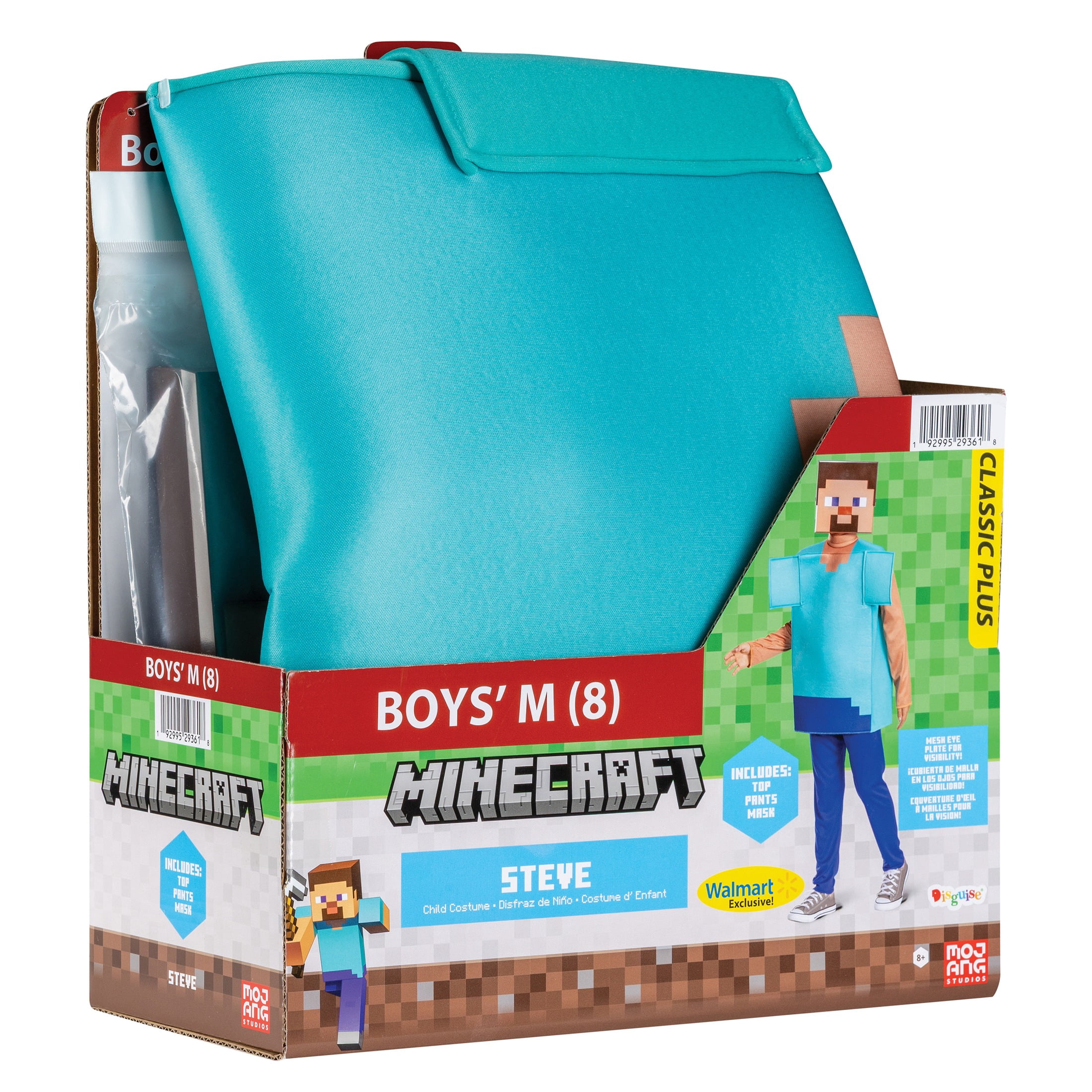 Minecraft Steve Halloween Costume for Children, Boys Size M (8), by Disguise