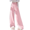 thumbnail image 2 of Fengqque Women's Striped Wide Leg Pants Elastic Waist Drawstring Baggy Casual Palazzo Trousers Pink XL(XL), 2 of 7