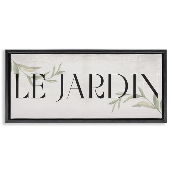 Stupell Industries French Garden Phrase Plants & Flowers Painting Black Floater Framed Canvas Art Print Wall Art, 25 x 11