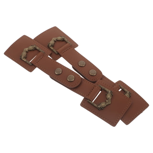 unbranded 2Pares Hebillas Metálicas Para Abrigo Con De Cuero PU Decorativo Para Chaqueta Y Abrigo