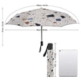 thumbnail image 2 of POBUDS Windproof Automatic Umbrella – Steel-Carbon Fiber Frame, UV-Blocking Black Coating Inside, Auto Open/Close - White Terrazzo, 2 of 8