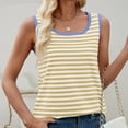 thumbnail image 6 of WCJM Women Pajamas Set Short Sleeve T Shirt Women's Short Sleeve T-Shirt Women's Striped Suspender Vest Casual Vest Round Neck Fashionable Sleeveless Summer Clothing 2026, 6 of 7