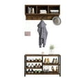UBesGoo 5Tier Shoe Rack Bench with Coat Rack and 7 Hooks, Entryway Hall Tree with Storage Bench