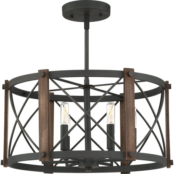 Ashley Harbour Transitional 6-Lights Semi Flush Mount Lights, Black