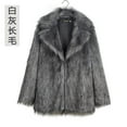 thumbnail image 5 of IROINNID Faux Fur Coat for Women Ladies Warm Faux-fur Thermal Coat Winter Solid Long Sleeve Oversize Elegant Outerwear,Dark Gray, 5 of 6