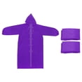 thumbnail image 1 of Unique Bargains Ponchos de Pluie pour Adultes, 2 Pack Réutilisable EVA Imperméable pour la Randonnée en Plein Air, Violet, 1 of 7
