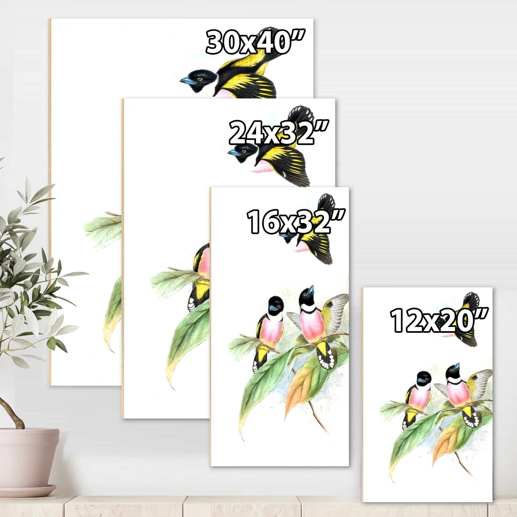 Designart ' Ancient Birds III ' Traditional Canvas Wall Art Print