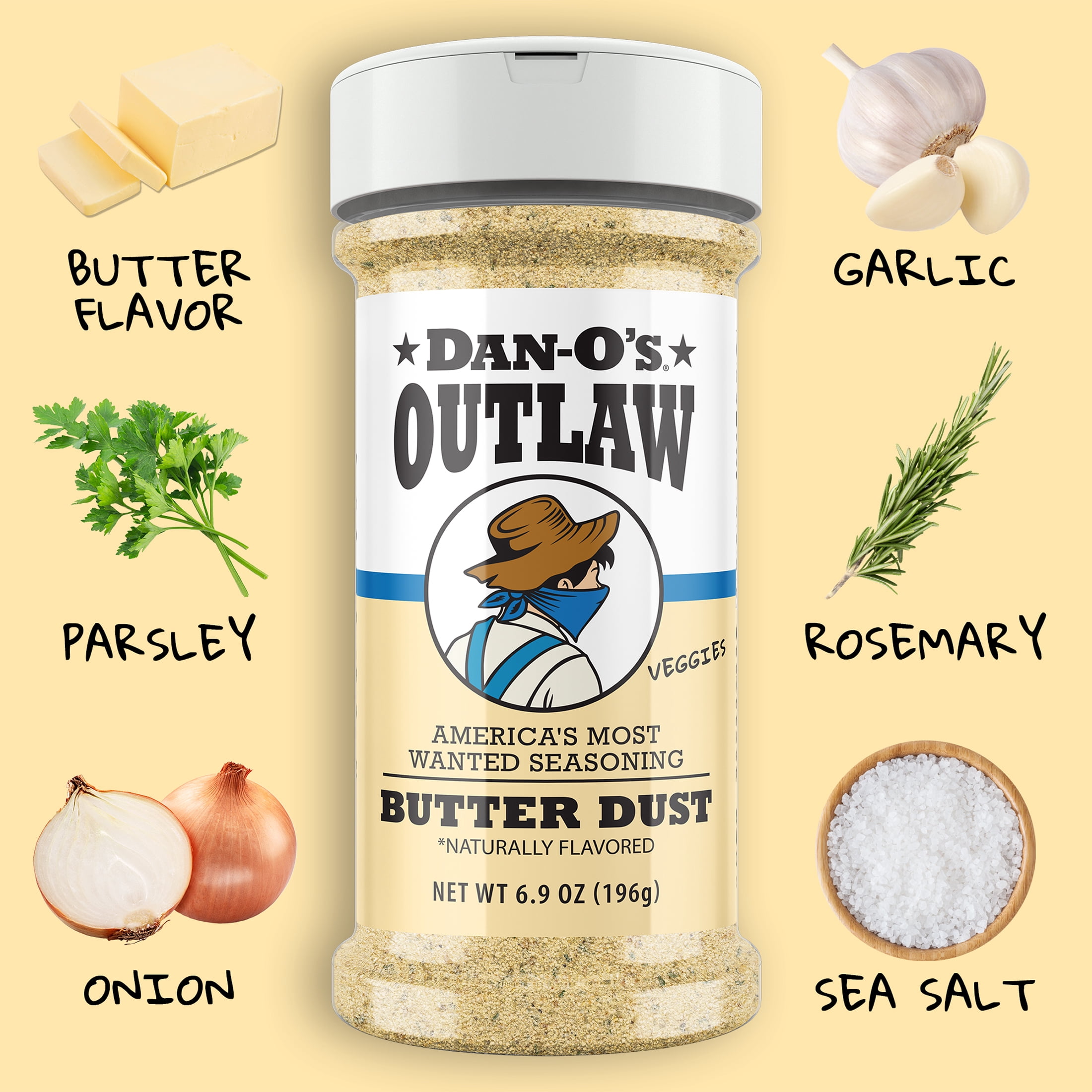 Dan-O’s Outlaw Butter Dust All Purpose Seasoning, 6.9 oz