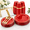Red-25 Guests, variant on Clear Plastic Dinnerware Set For 50 Guests, 350 Piece Party Supply Set
