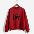 thumbnail image 2 of CEHVOM Femmes Mode Décontractée Imprimé Col Rond Ample Manches Longues Hauts Courts Blouse Chandails Sans Capuche Liquidation, 2 of 5
