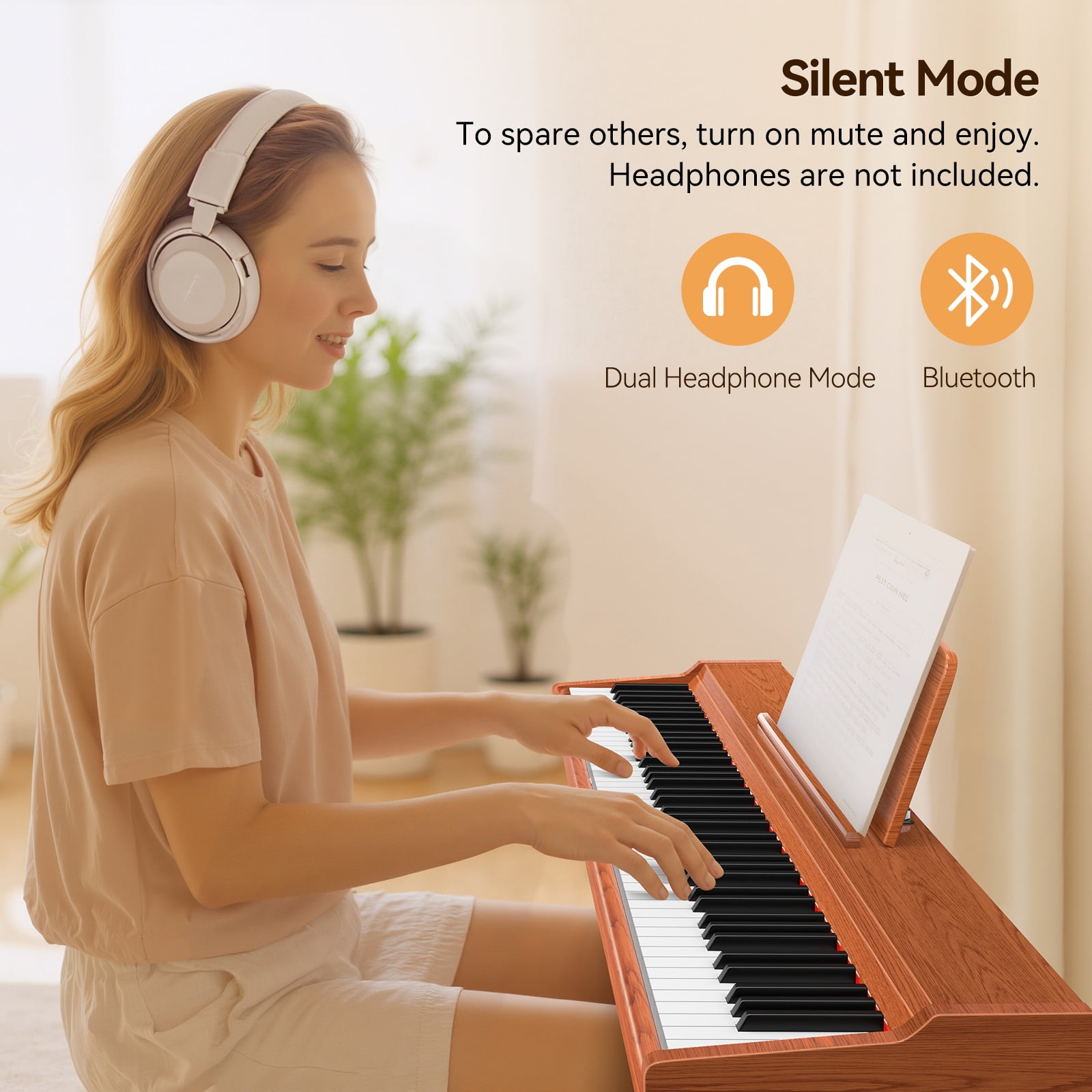 TERENCE 88 Key Piano Keyboard Digital: 88 Key keyboard Piano Semi-Weighted Full Size Premium Sound MIDI Headphone Jack Triple Pedal for Beginners to Professionals