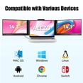 thumbnail image 3 of AEEZO 14Inch 1080P IPS Laptop Screen Extender | 280° Rotatable Portable Monitor, Plug & Play, Fits 13-17.3" Laptops, Compatible with Windows/Mac/Android/Chrome(Type-C/USB Interfaces, Requires DP), 3 of 9