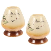 2 Pcs Ceramic Tea Whisk Stand Decor Tea Accessory Gifts Matcha Brush Holder Matcha Teas Whisk Bowl