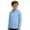 Blue, variant on Boy Solid Long Sleeve Button Down Shirt – Cotton Texture Warm Boys Dress Shirt Top, Classic Gentleman Style, Fall Winter Layering and Formal Occasions