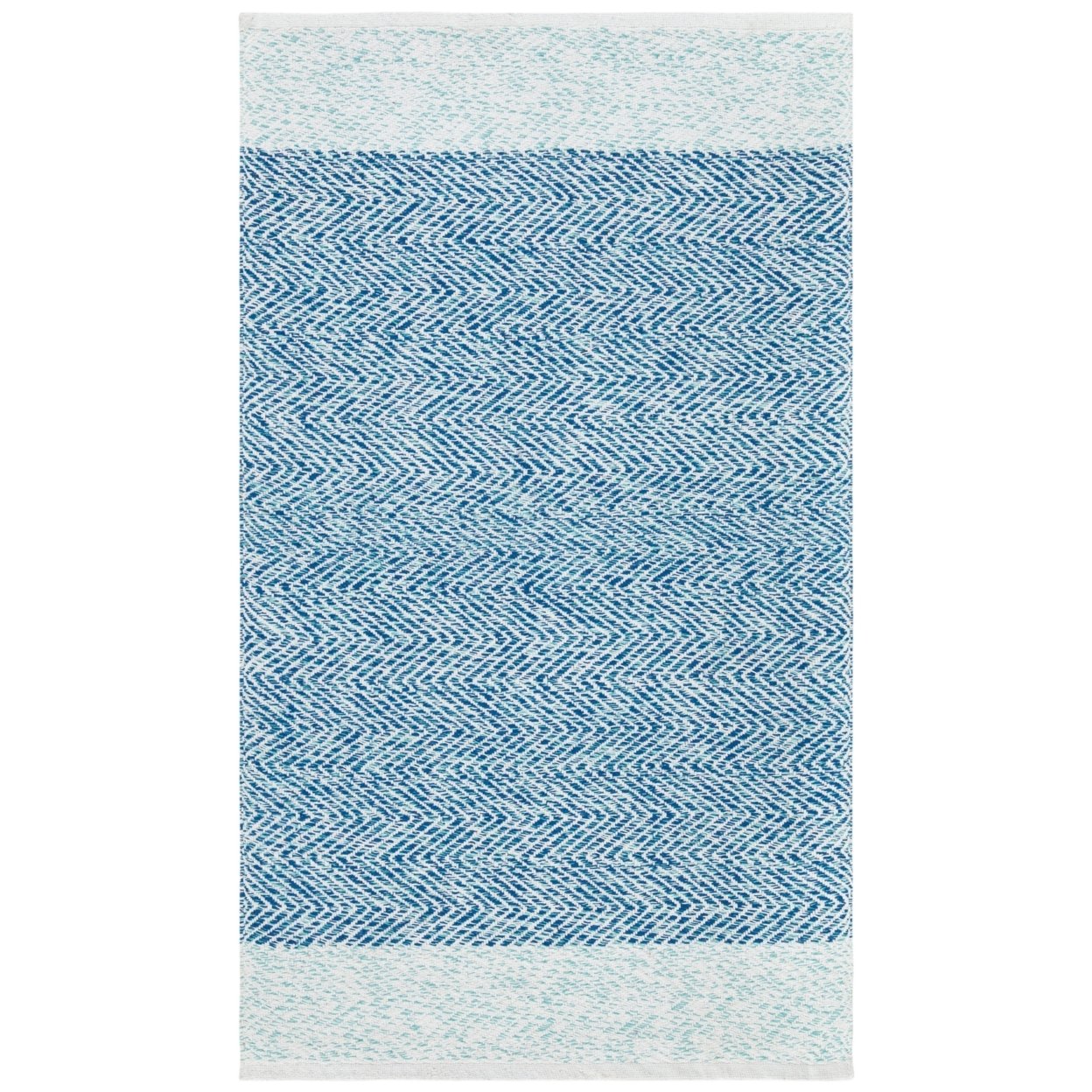 SAFAVIEH Nantucket Adria Geometric Chevron Area Rug, Ivory/Blue, 5' x 8'