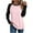 Pink, variant on Diufon Women Long Sleeve Tops Casual Crewneck Color Block Basic Shirts Fall Fashion Clothes with Pocket