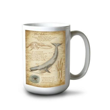 

15 fl oz Ceramic Mug Blue Whale da Vinci Dishwasher & Microwave Safe