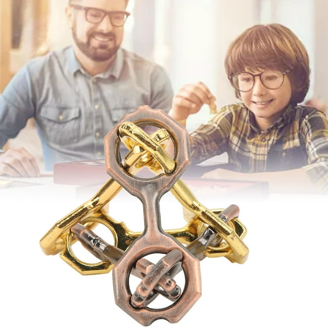 Tetrametric Brainteaser Toy, 3D Unlock Interlock Puzzle Metal Alloy Brain Games Toy Ingenious Design Lock Puzzle Toy Assembly & Disentanglement Puzzles for Adults Children