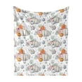 thumbnail image 2 of Gqtwoy Pumpkin Flannel Blanket, Floral Print Throw Blanket, Soft Warm Decorative Blanket, 39×28in Thanksgiving Halloween Pet Mat, Cozy Fleece Nap Blanket, 2 of 6