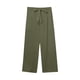 thumbnail image 4 of Negocios Pantalones Casuales para las Mujeres Más Talla Alta Cintura Pierna Recta Trabajo Capris, Corbata Delantera con Bolsillos, Poliéster Oficina Y Uso Diario, 4 of 8
