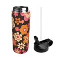 thumbnail image 4 of 18oz Thermal Space Pot With Straw Stainless Steel Thermos Cup Double Insulation For Outdoor Sports Commuting Camping Retro Groovy Flowers Pattern (10), 4 of 8