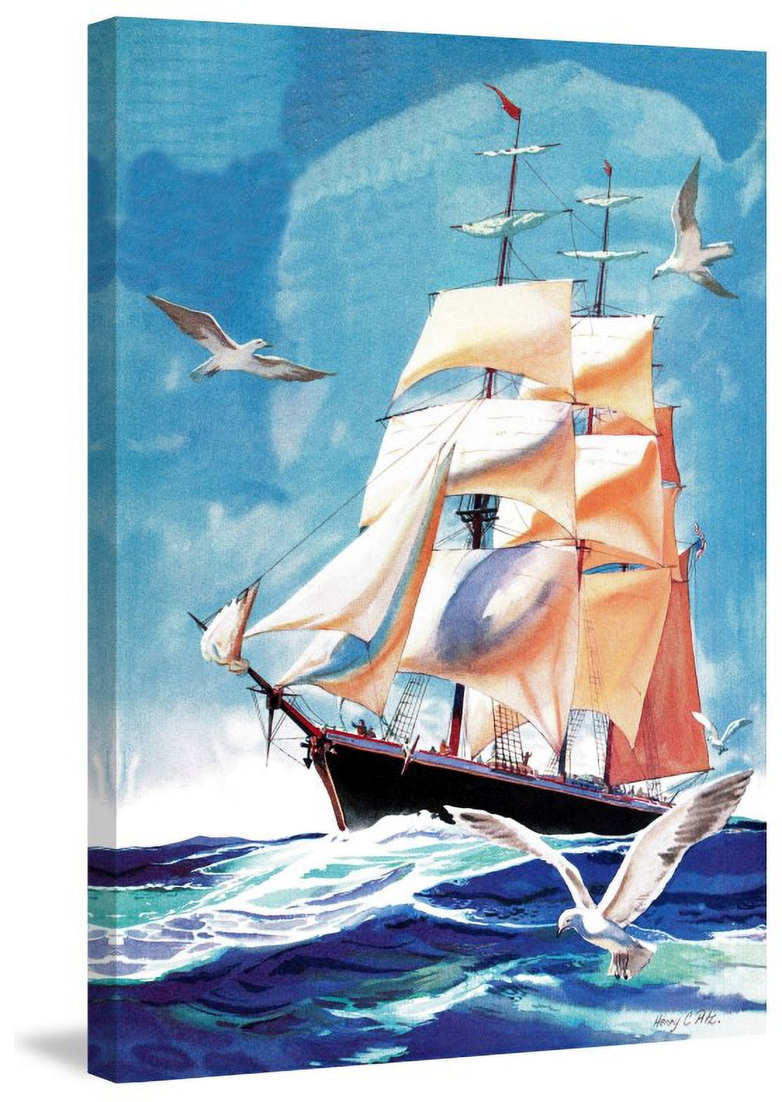 Marmont Hill "Sailing" by Curtis Painting Print on Canvas