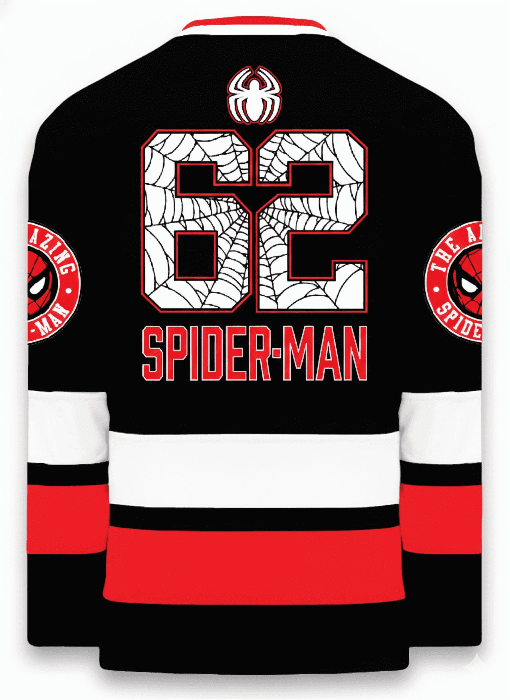 Spider-Man Boys and Big Boys Spidey Letters Graphic Hockey Jersey, Sizes 4-18