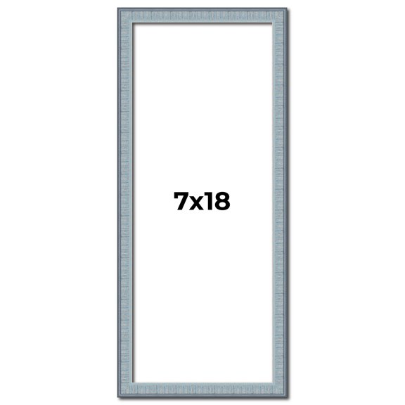 7x18 Frame Rustic Sky Blue Solid Wood Picture Frame | 0.75 Inch Moulding Width |Includes UV Acrylic