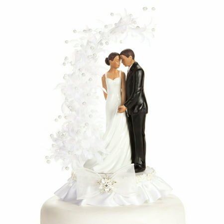 Pearl Side Arch African American Cake Topper