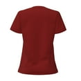 thumbnail image 4 of Naloa Maroon Print T-Shirts Short Sleeve V Neck Tees for Women Fashion Tops Trendy Lightweight Soft Casual Summer Outfits Clothes, 4 of 5