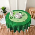thumbnail image 4 of Round St. Patrick''s Day Tablecloth Green Irish Shamrocks Waterproof Washable Tablecloth Clover Themed Table Cover for Holiday Party Dinner Kitchen Decoration 60 inch, 4 of 6