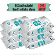 (6 pack) Dex Antibacterial Hand Sanitizing Wipes, Hand Sanitizer Wipes to Clean and Keep Your Hands Hygienic, 360 Wipes in Total (6 x 60 ct)