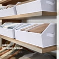 thumbnail image 5 of DIMJ 6 Pack Boot & Shoe Boxes with Handles, White Non-Woven Fabric Open Home Storage Bins, Trapezoid Foldable Baskets for Bedroom Shelves and Home Organization, 5 of 10