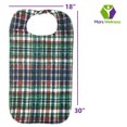 thumbnail image 5 of Mars Wellness Plaid Adult Bibs 3 Pack Vinyl Backed - Large 18X30 Plaid Bib for Adults - Elderly, Seniors, Disabled, Blue Clothing Protector for Men or Women, 5 of 8